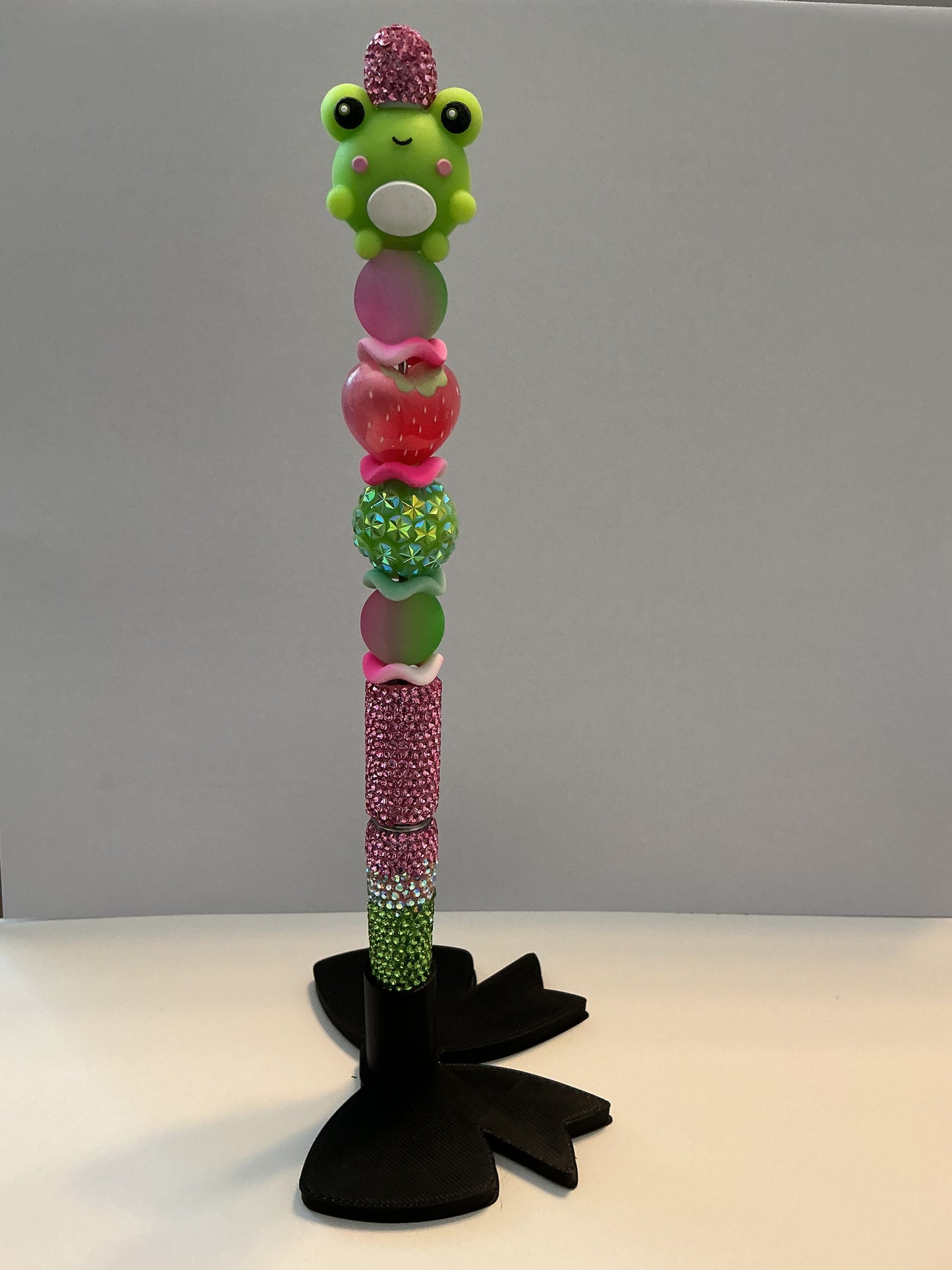 Strawberry Frog Beaded Pen