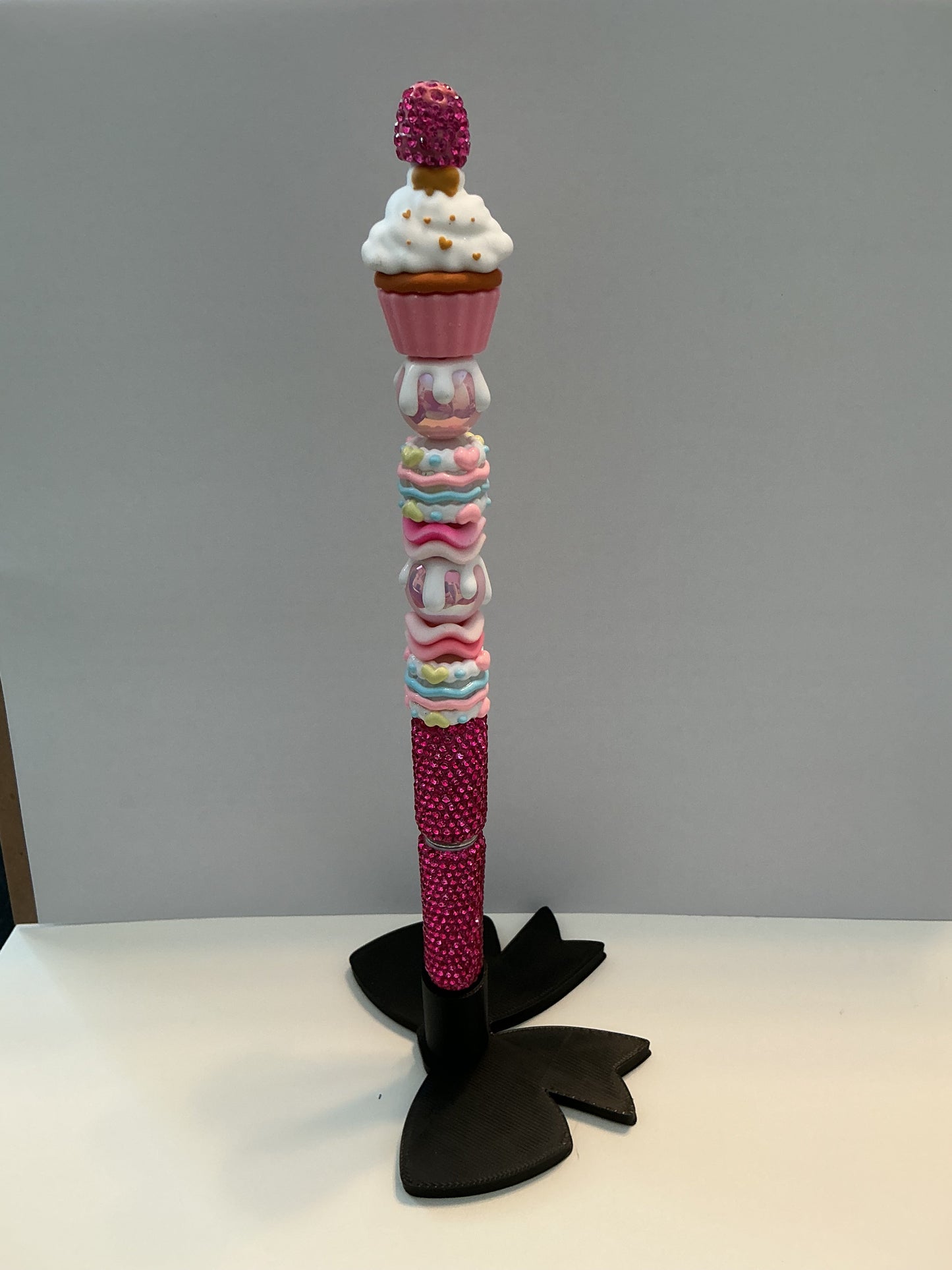 Pink Cupcake & Macaron Beaded Pen