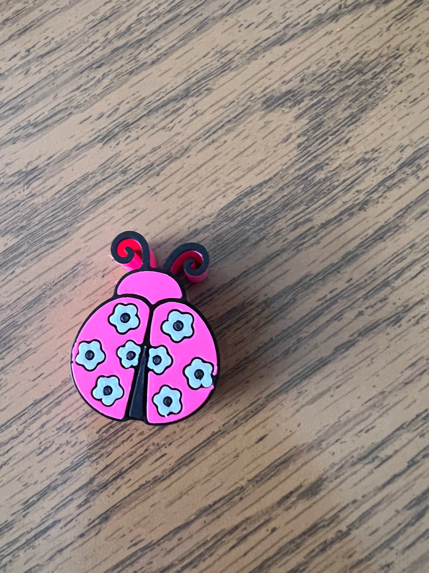 Pink Ladybug Straw Topper